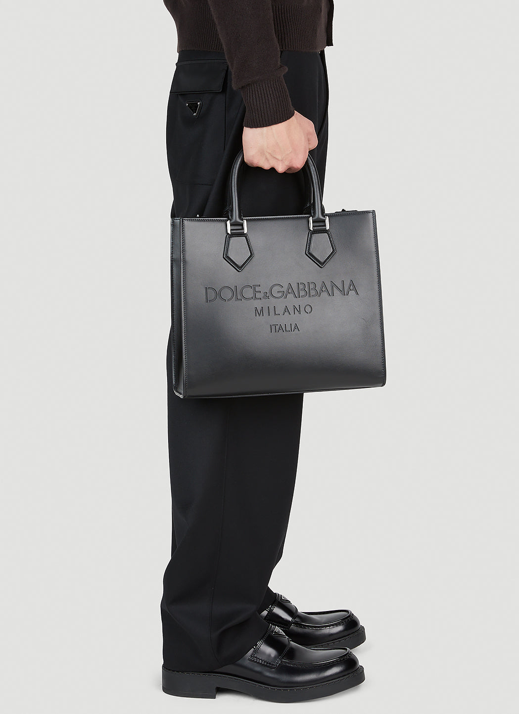 Dolce &amp; Gabbana Men Debossed Logo Tote Bag by Luosophy