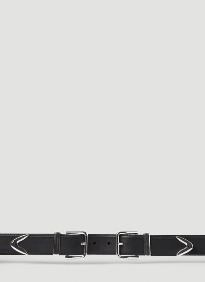 Dolce &amp; Gabbana Men Double Buckle Leather Belt by Luosophy