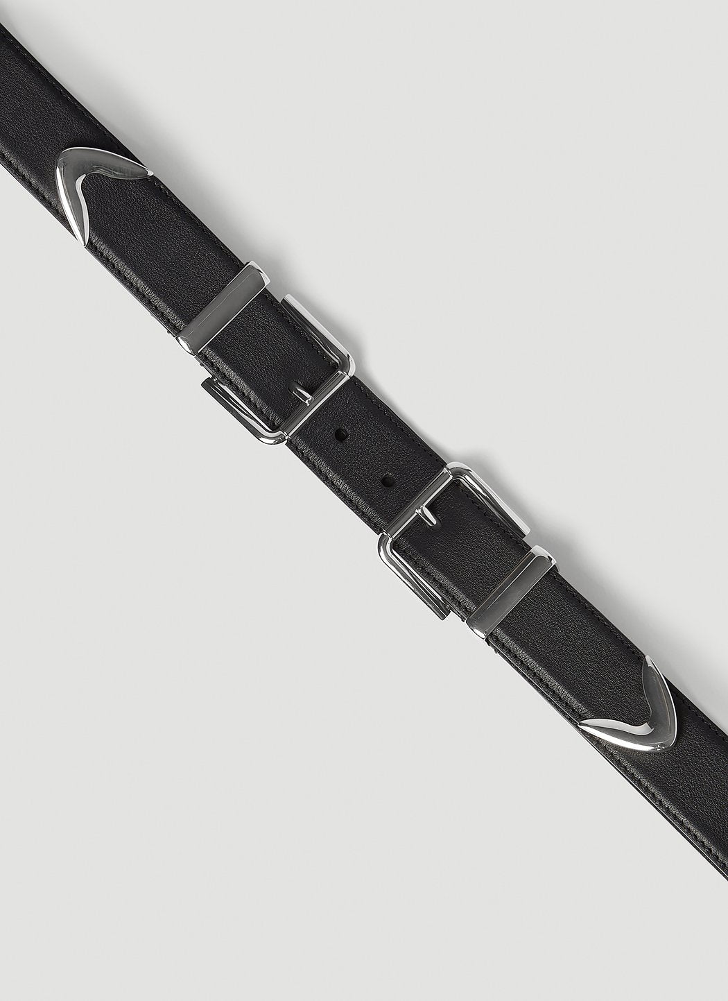 Dolce &amp; Gabbana Men Double Buckle Leather Belt by Luosophy