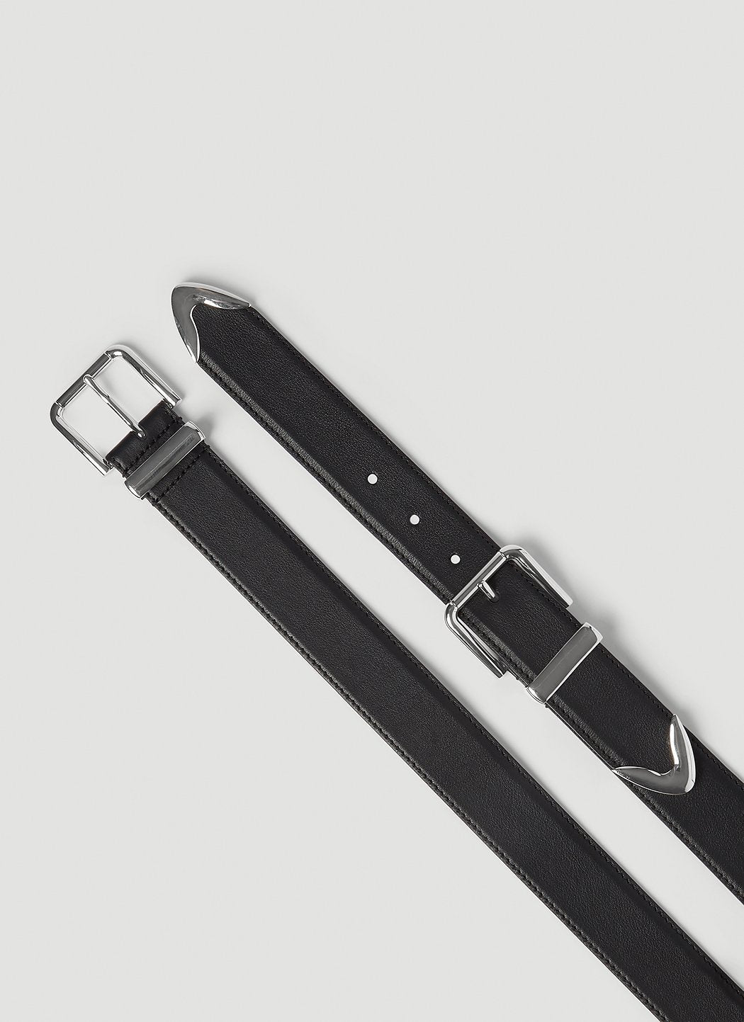 Dolce &amp; Gabbana Men Double Buckle Leather Belt by Luosophy