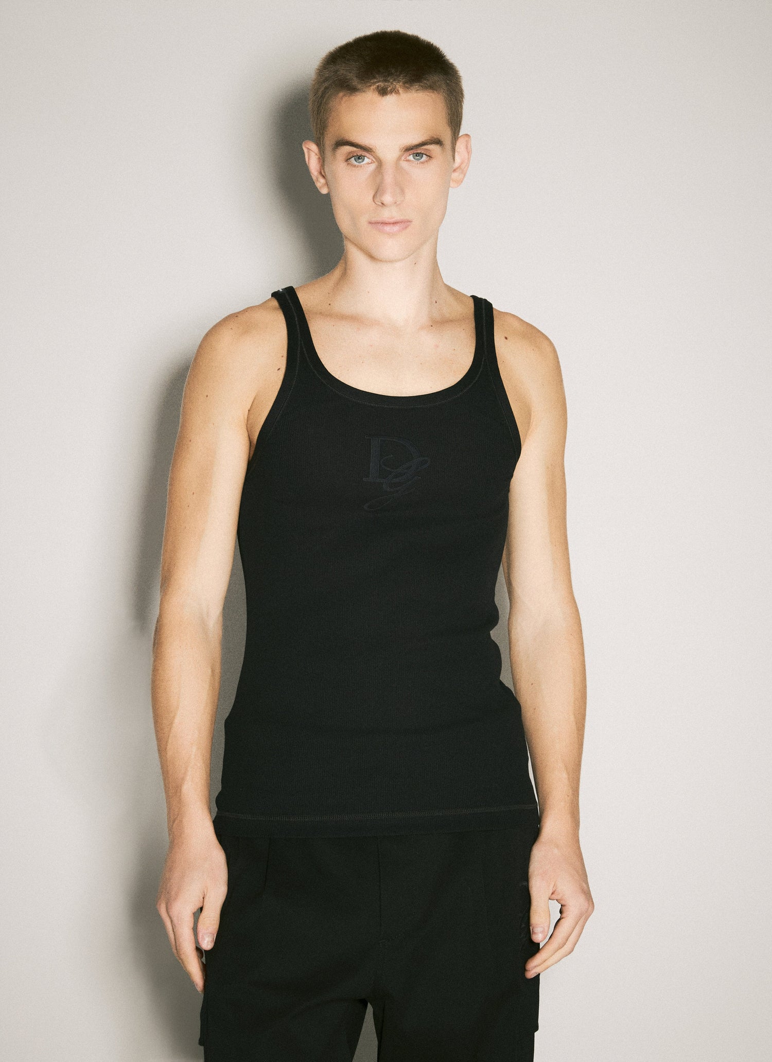Dolce &amp; Gabbana Men Logo Embroidery Tank Top by Luosophy
