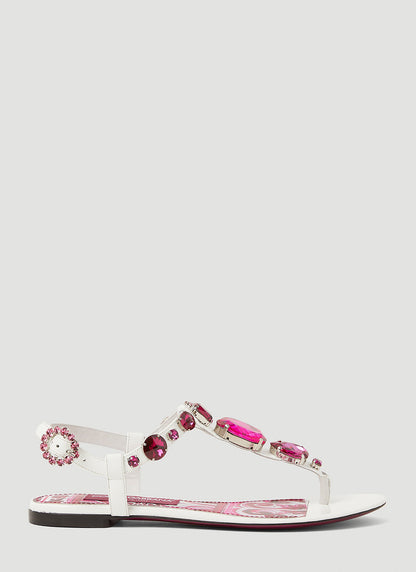 Dolce &amp; Gabbana Women Crystal Embellished Majolica Sandals by Luosophy