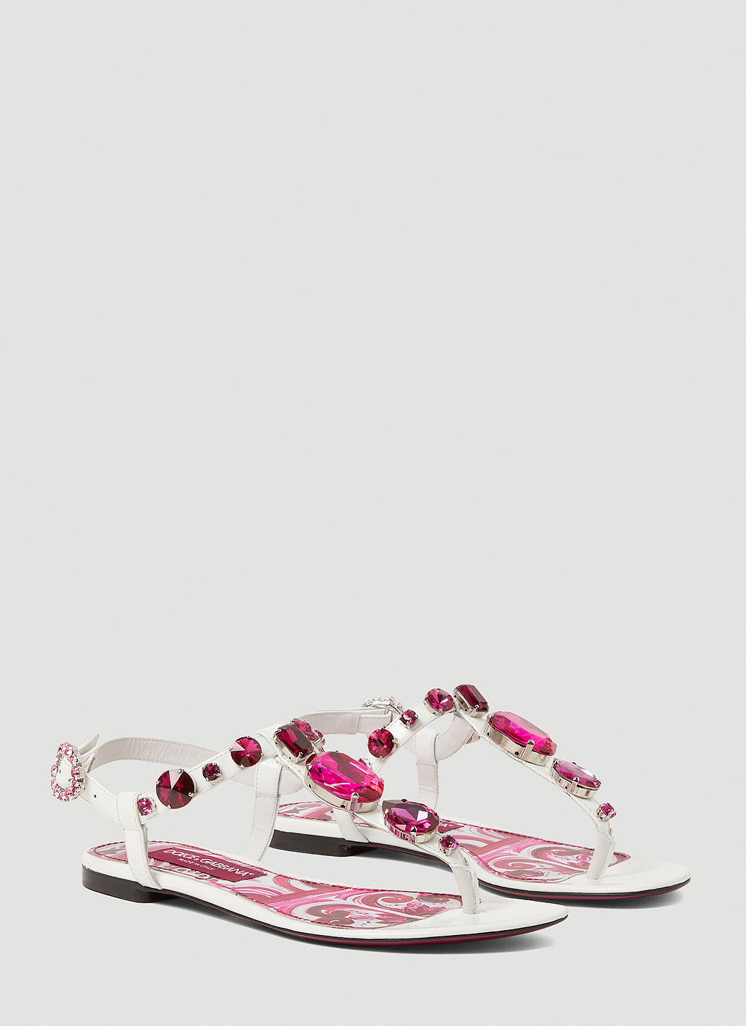 Dolce &amp; Gabbana Women Crystal Embellished Majolica Sandals by Luosophy
