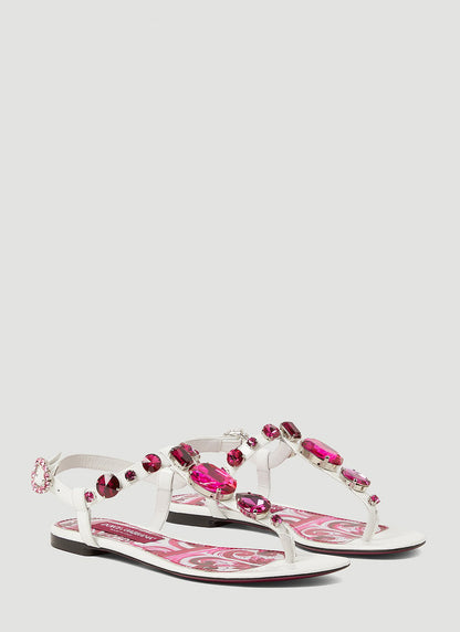 Dolce &amp; Gabbana Women Crystal Embellished Majolica Sandals by Luosophy