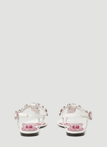 Dolce &amp; Gabbana Women Crystal Embellished Majolica Sandals by Luosophy