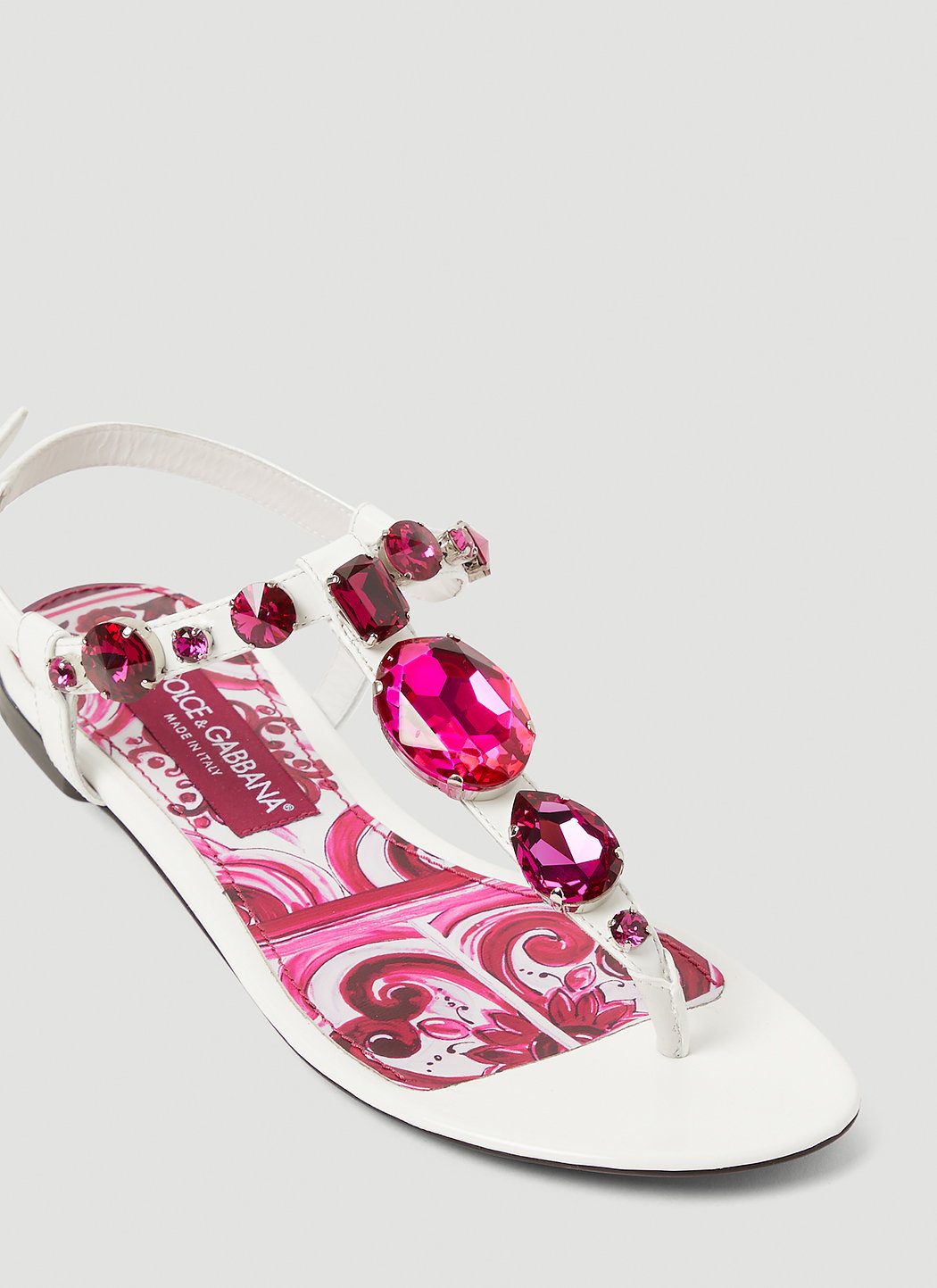 Dolce &amp; Gabbana Women Crystal Embellished Majolica Sandals by Luosophy