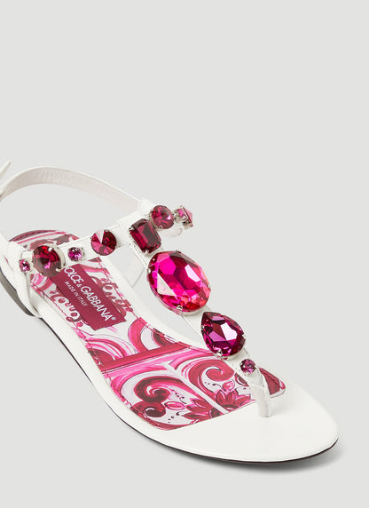 Dolce &amp; Gabbana Women Crystal Embellished Majolica Sandals by Luosophy
