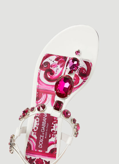 Dolce &amp; Gabbana Women Crystal Embellished Majolica Sandals by Luosophy