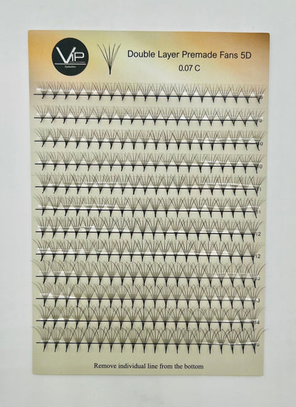 VIP Double Layer Premade Fans 5D / 8D Mix, 8-15mm