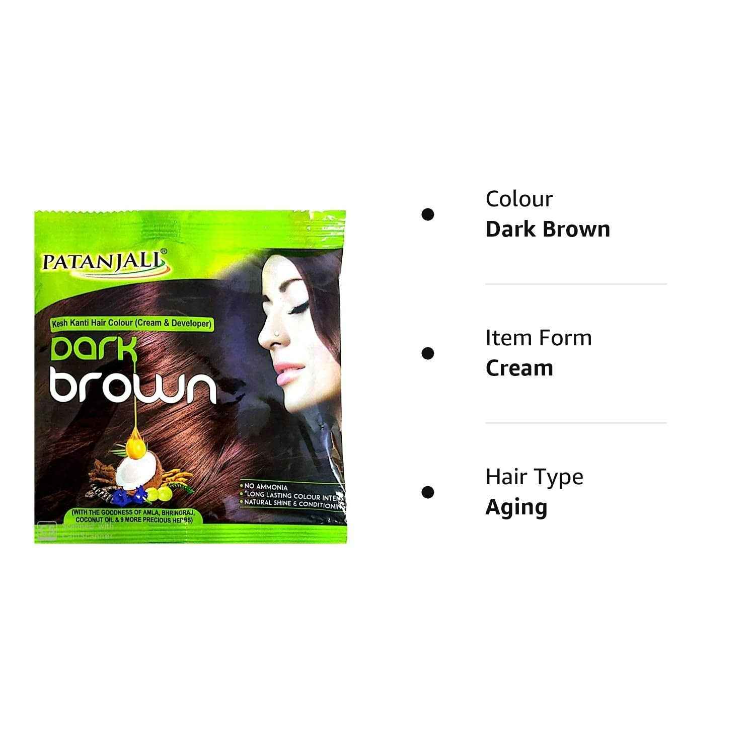 Patanjali Kesh Kanti Hair Colour (Cream &amp; Developer) - Dark Brown