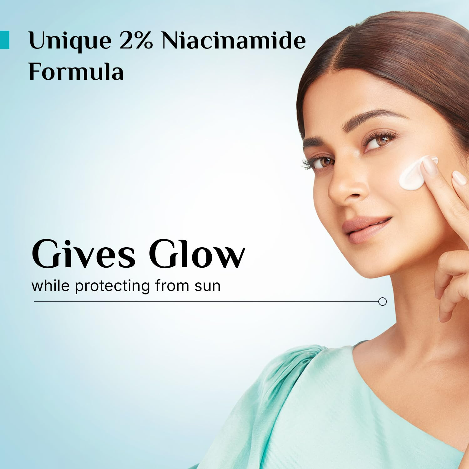 Pilgrim 2% Niacinamide Glow Sunscreen SPF 50 +++ Enhances Glow, Broad spectrum, Non-greasy, No white cast &amp; Prevents Tanning