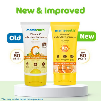 Mamaearth Vitamin C Daily Glow Sunscreen SPF 50 PA+++ for Sun Protection &amp; Glow