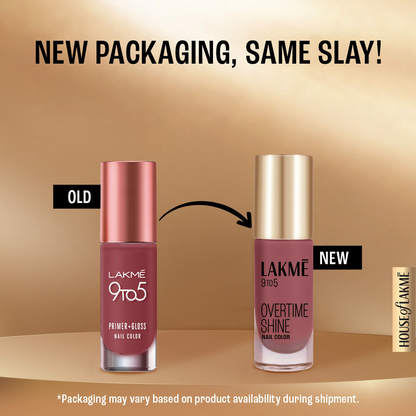 Lakme 9 to 5 Primer + Gloss Nail Colour - Red Alert