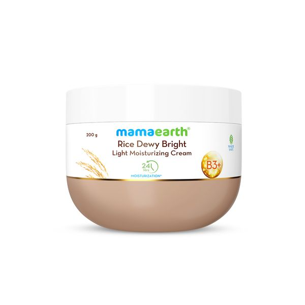 Mamaearth Rice Dewy Bright Light Moisturizing Cream with Rice Water &amp; Niacinamide For Glass-Skin
