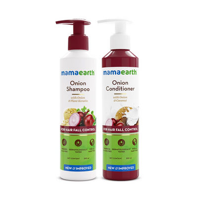 Mamaearth Onion Shampoo & Onion Conditioner For Hair Fall Control