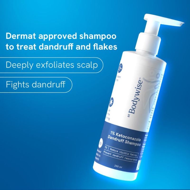 BeBodywise 1% Ketoconazole Dandruff Shampoo For Smooth &amp; Frizz Free Hair