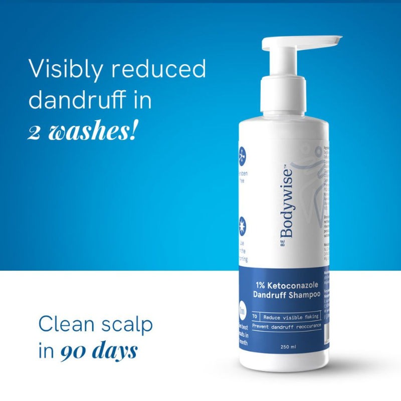 BeBodywise 1% Ketoconazole Dandruff Shampoo For Smooth &amp; Frizz Free Hair