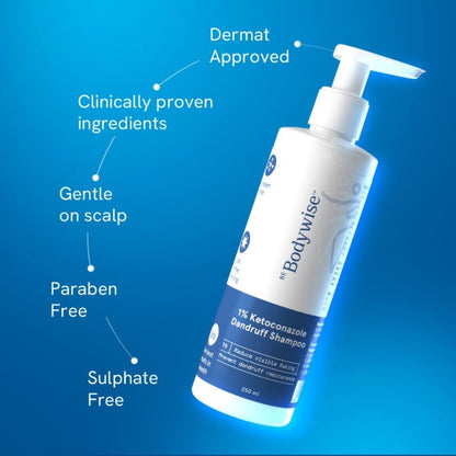 BeBodywise 1% Ketoconazole Dandruff Shampoo For Smooth &amp; Frizz Free Hair
