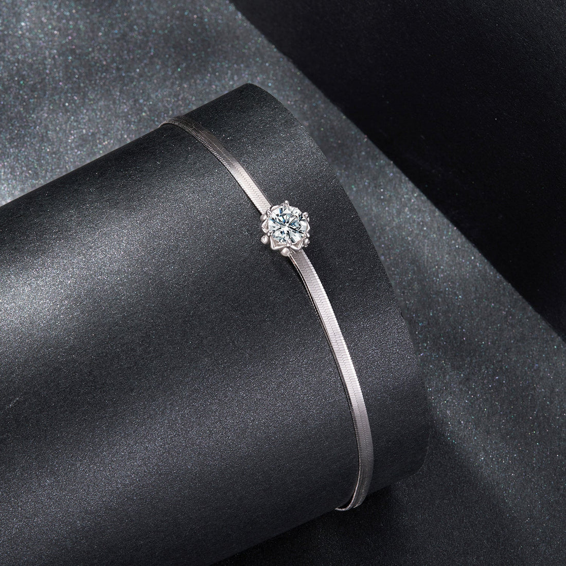 925 Sterling Silver Moissanite 0.50 Carat Bracelet with Pavé Setting and White Gold Plating for Women  DestGlow