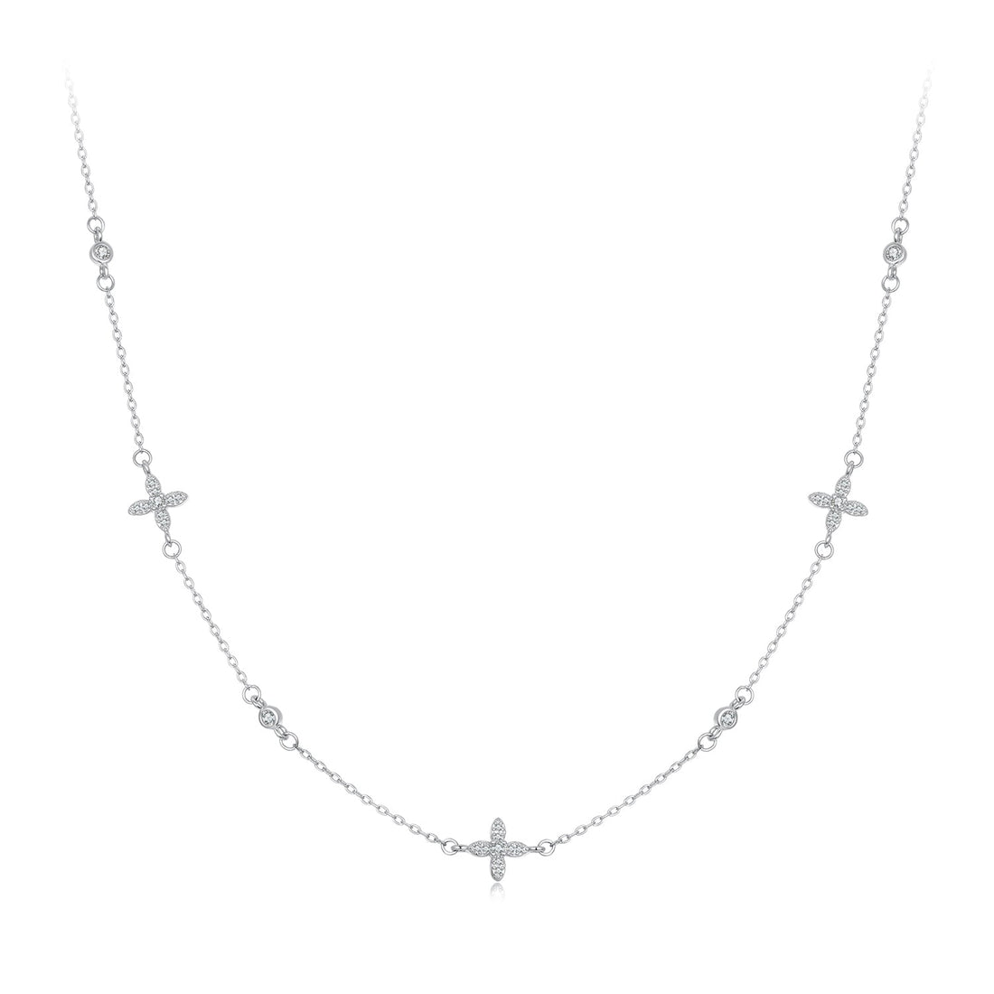 925 Sterling Silver White Gold Plated CZ Pendant Necklace for Women  DestGlow