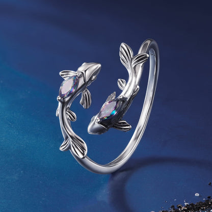 925 Sterling Silver Transparent Glass Ring for Women  DestGlow