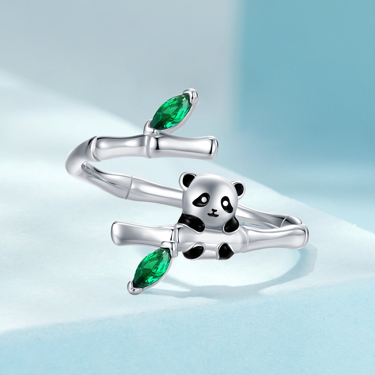 925 Sterling Silver Enamel White Gold Pave Set CZ Ring  DestGlow
