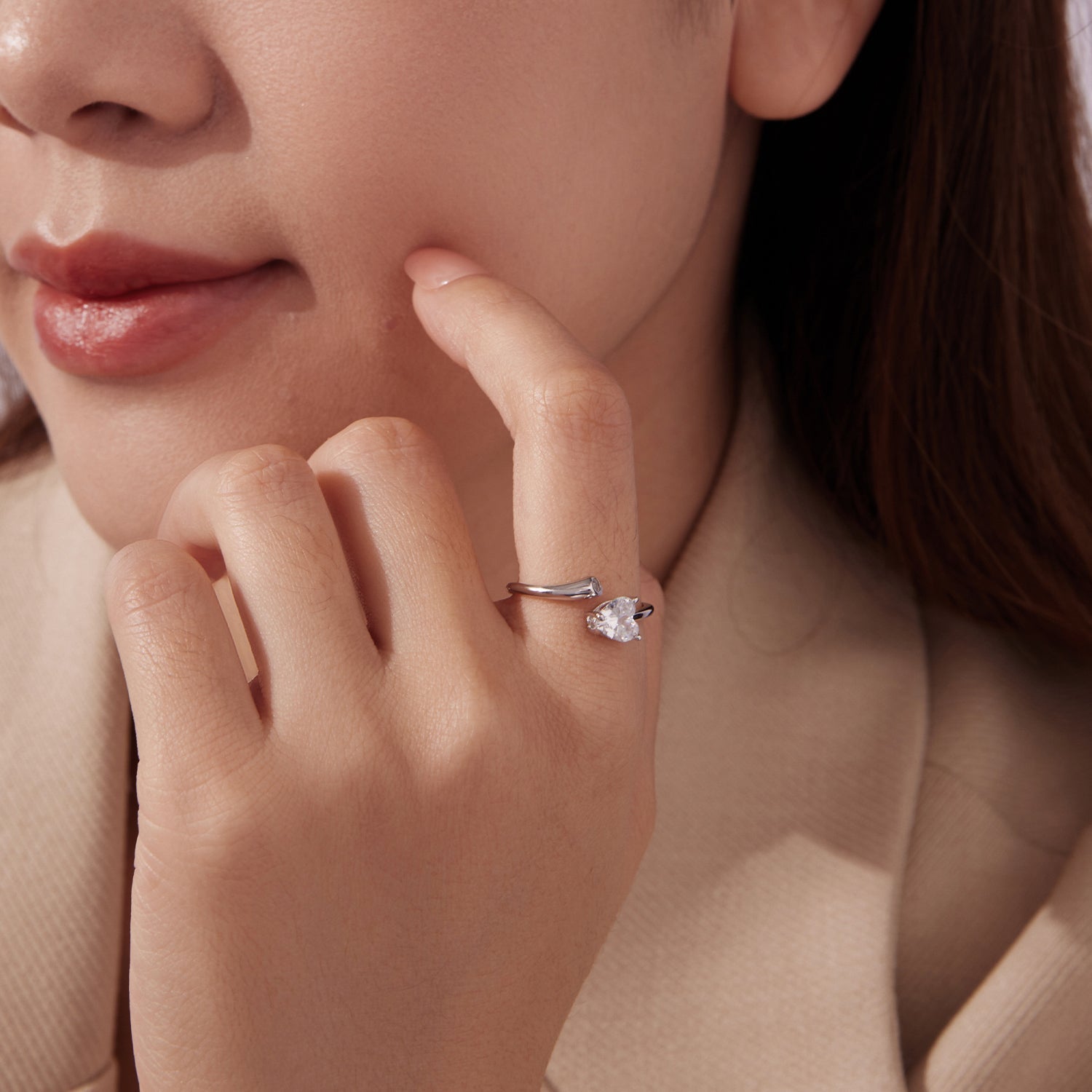 925 Sterling Silver Ring with Pavé Setting CZ, 0.6 cm Width, Style E for Women  DestGlow