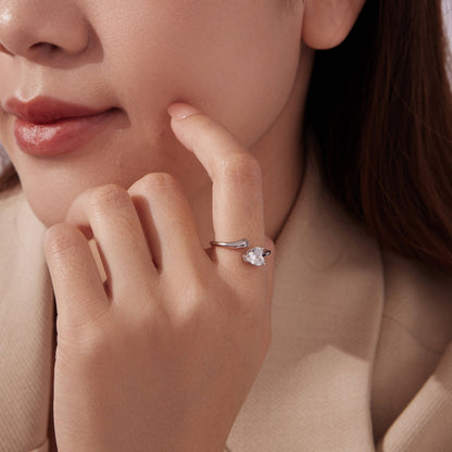 925 Sterling Silver Ring with Pavé Setting CZ, 0.6 cm Width, Style E for Women  DestGlow