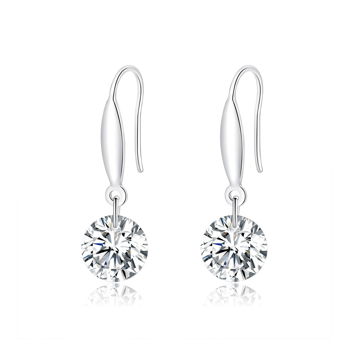 S925 Sterling Silver Earrings 2.6x0.8cm Plated Platinum with Pavé Setting CZ for Women  DestGlow