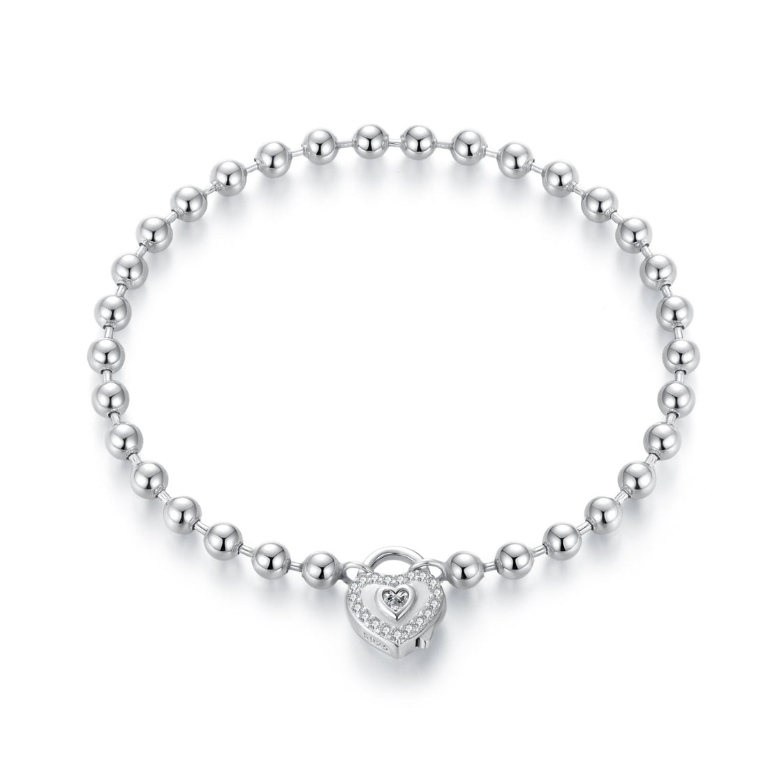 925 Sterling Silver White Gold Plated 17cm Bracelet with CZ Paved Setting for Women  DestGlow