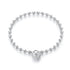 925 Sterling Silver White Gold Plated 17cm Bracelet with CZ Paved Setting for Women  DestGlow