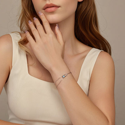 925 Sterling Silver Aquamarine Bracelet for Women  DestGlow