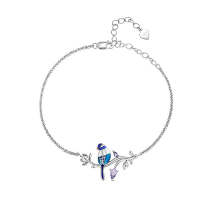 925 Sterling Silver Enamel Bracelet with Pavé Setting CZ  DestGlow
