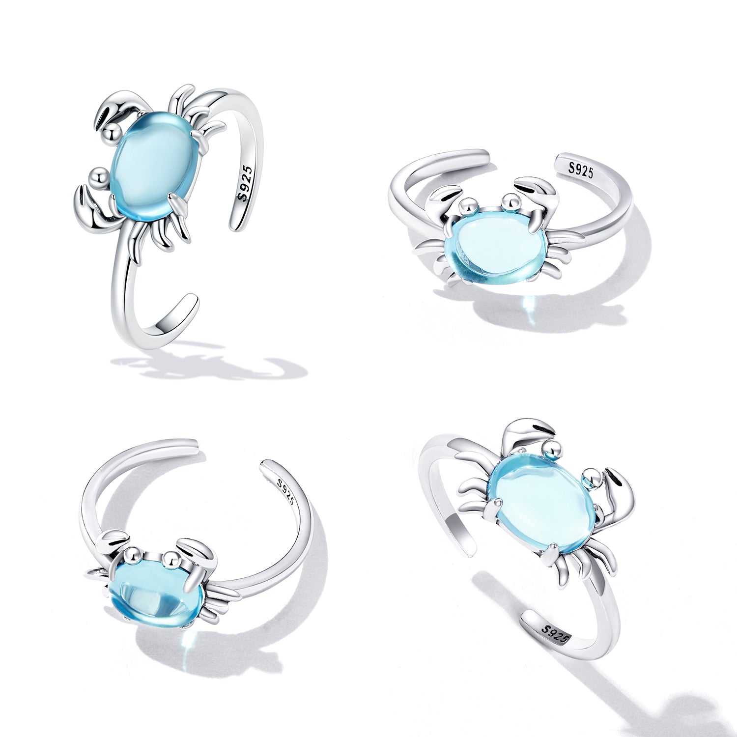 925 Sterling Silver Ring with Transparent Glass, 0.15cm Width, Crafted for Unisex by Bids.com