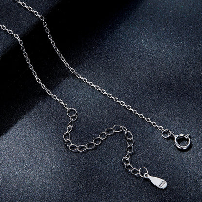 925 Sterling Silver Moissanite Necklace 39cm+5cm Length for Women  DestGlow
