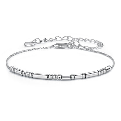 925 Sterling Silver White Gold Plated Bracelet 15+6cm for Women  DestGlow