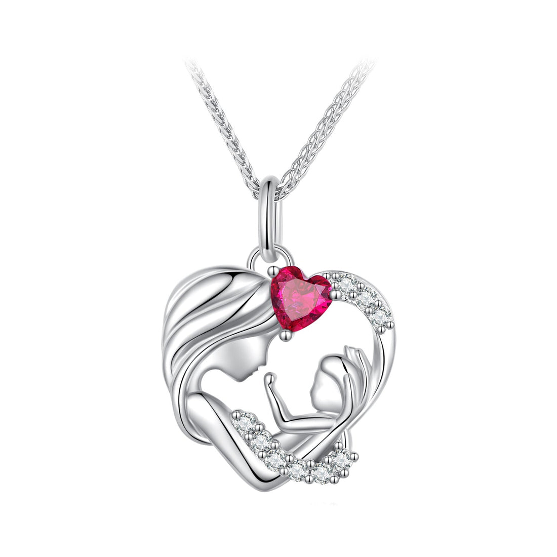 925 Sterling Silver Necklace with Pavé Setting CZ, 25x19mm Pendant, 400mm-450mm Length for Women  DestGlow