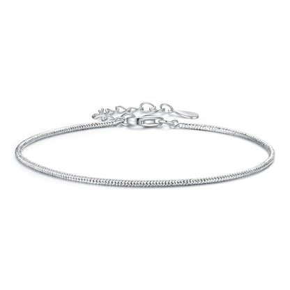 925 Sterling Silver Plated White Gold Adjustable Bracelet for Women  DestGlow