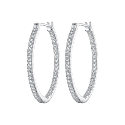 925 Sterling Silver Earrings with Pave Setting CZ in White Gold for Women  DestGlow