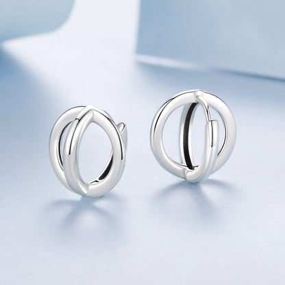 925 Sterling Silver Earrings - Oxidized Silver Finish, 1.3cm for Women  DestGlow