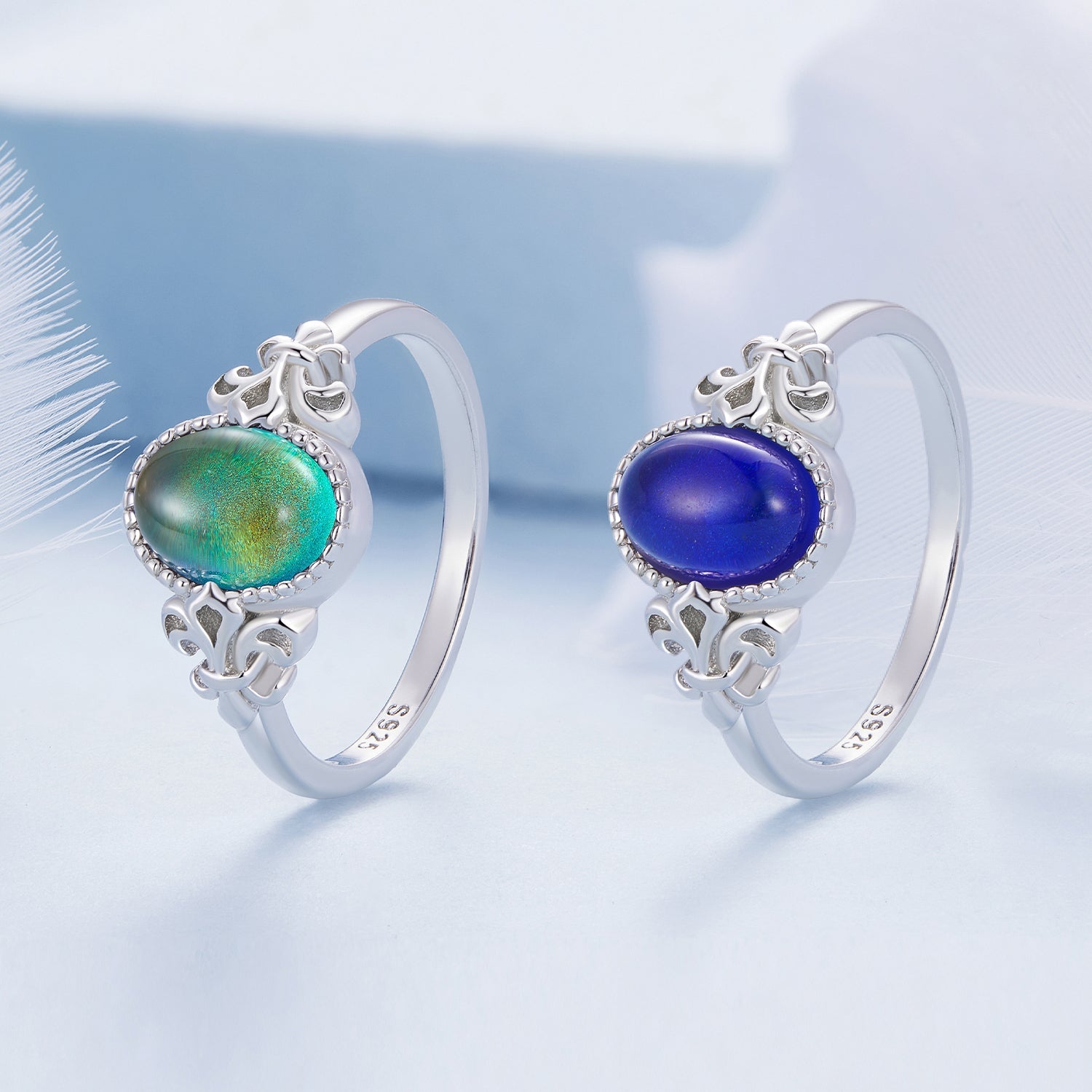 925 Sterling Silver Ring 1.7mm Size 6.0 with Transparent Glass for Women by Bids.com