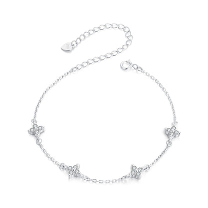 925 Sterling Silver White Gold Plated Adjustable CZ Bracelet for Women  DestGlow