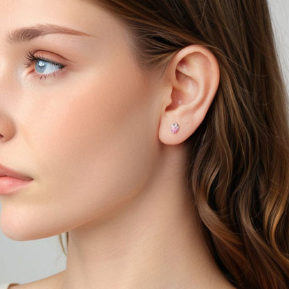 925 Sterling Silver White Gold Plated Enamel Earrings  DestGlow