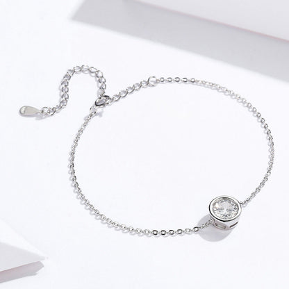 925 Sterling Silver &amp; Platinum Plated CZ Bracelet for Women