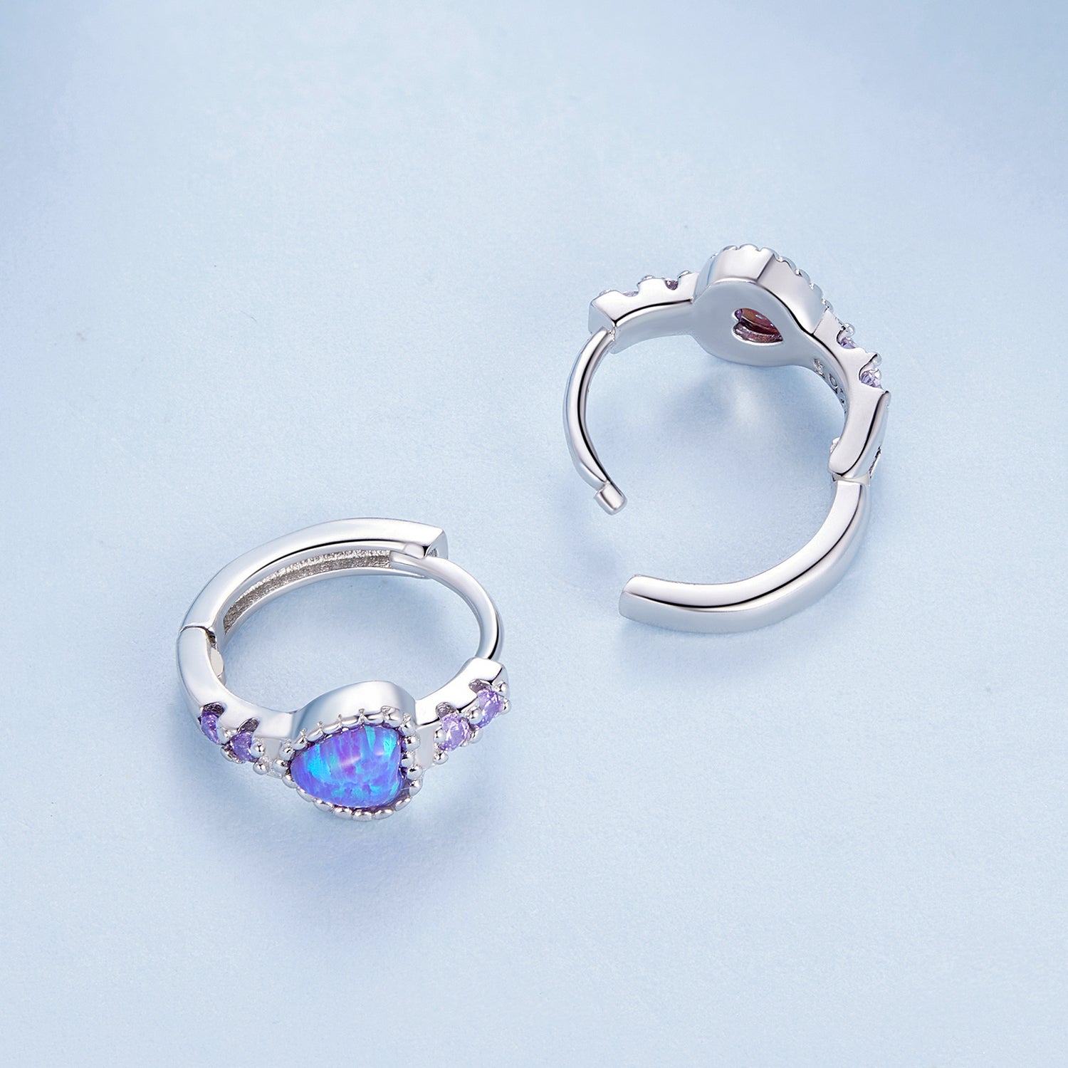 925 Sterling Silver Translucent Opal Earrings with CZ for Women  DestGlow