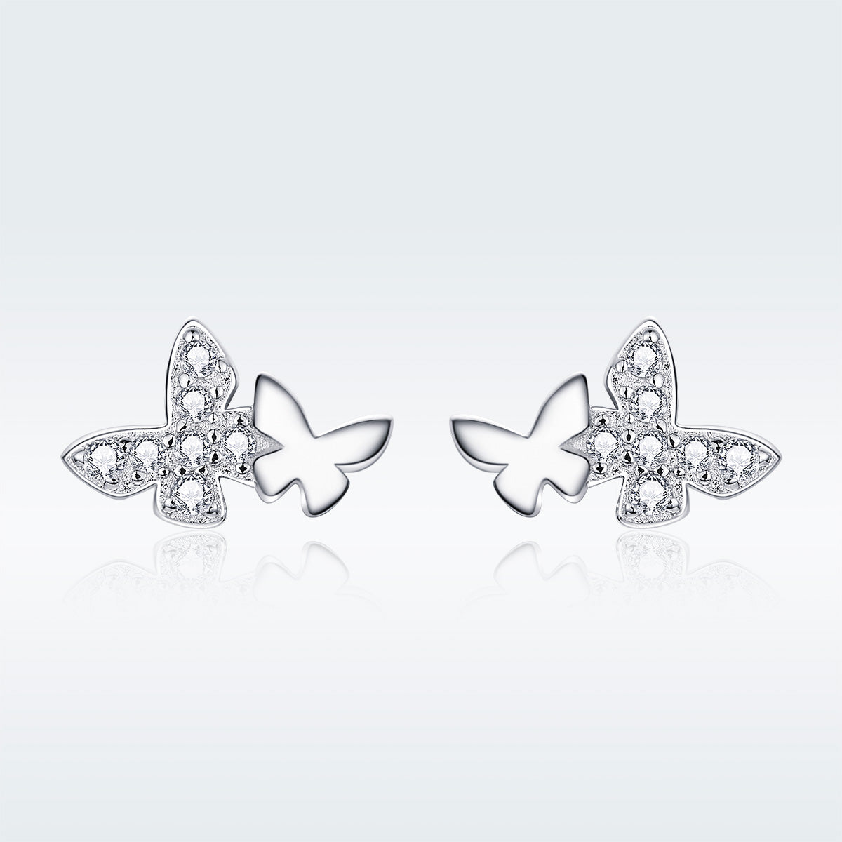 925 Sterling Silver Earrings with Pavé Setting CZ - 0.6*0.9cm  DestGlow