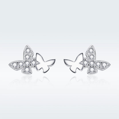 925 Sterling Silver Earrings with Pavé Setting CZ - 0.6*0.9cm  DestGlow