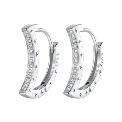 925 Sterling Silver Pave Setting CZ White Gold Plated Earrings for Women  DestGlow