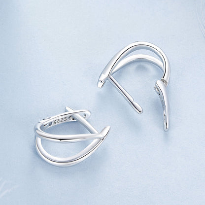 925 Sterling Silver Earrings 1.2x0.6cm with White Gold Plating for Women  DestGlow