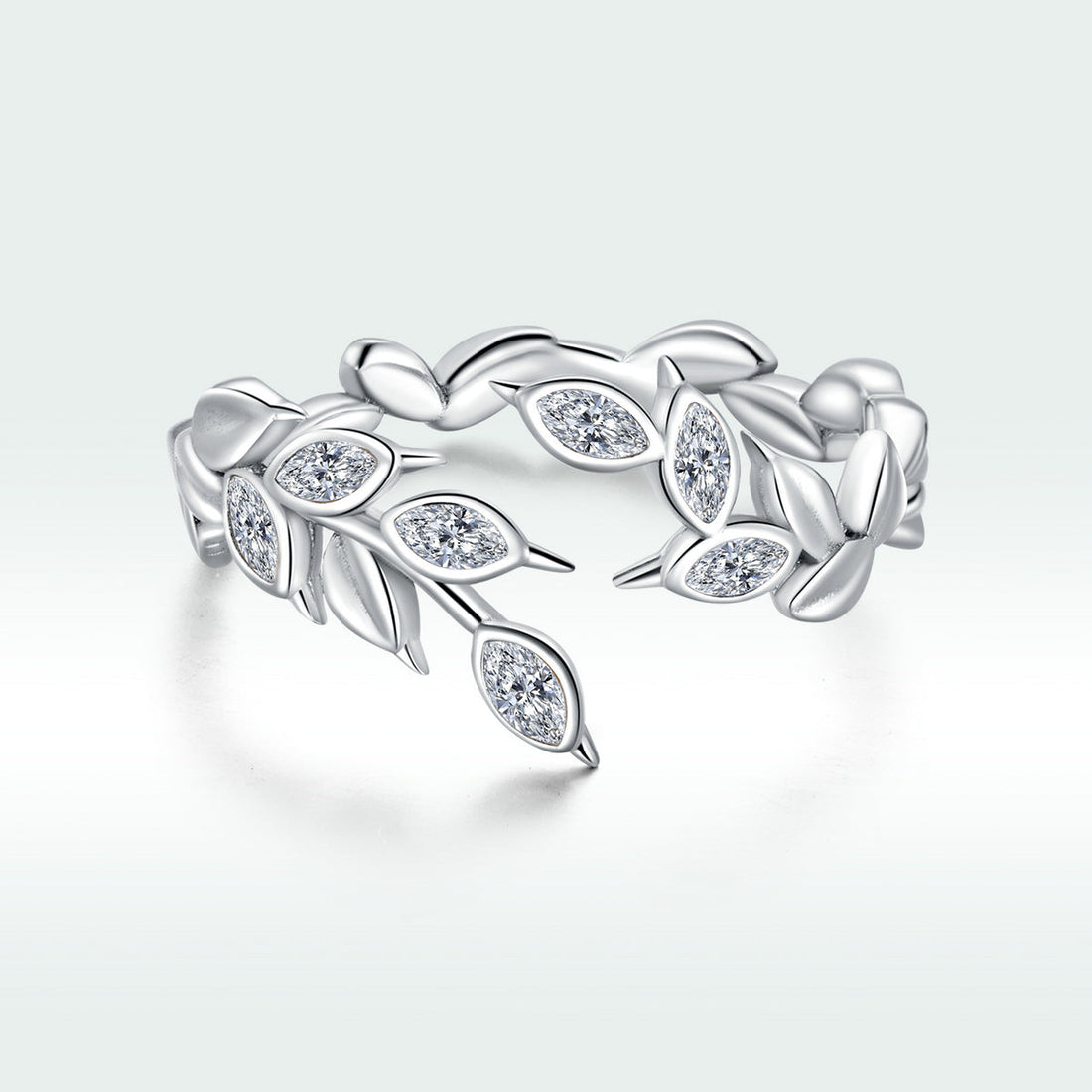 S925 Sterling Silver Ring with Pavé Setting and CZ  DestGlow
